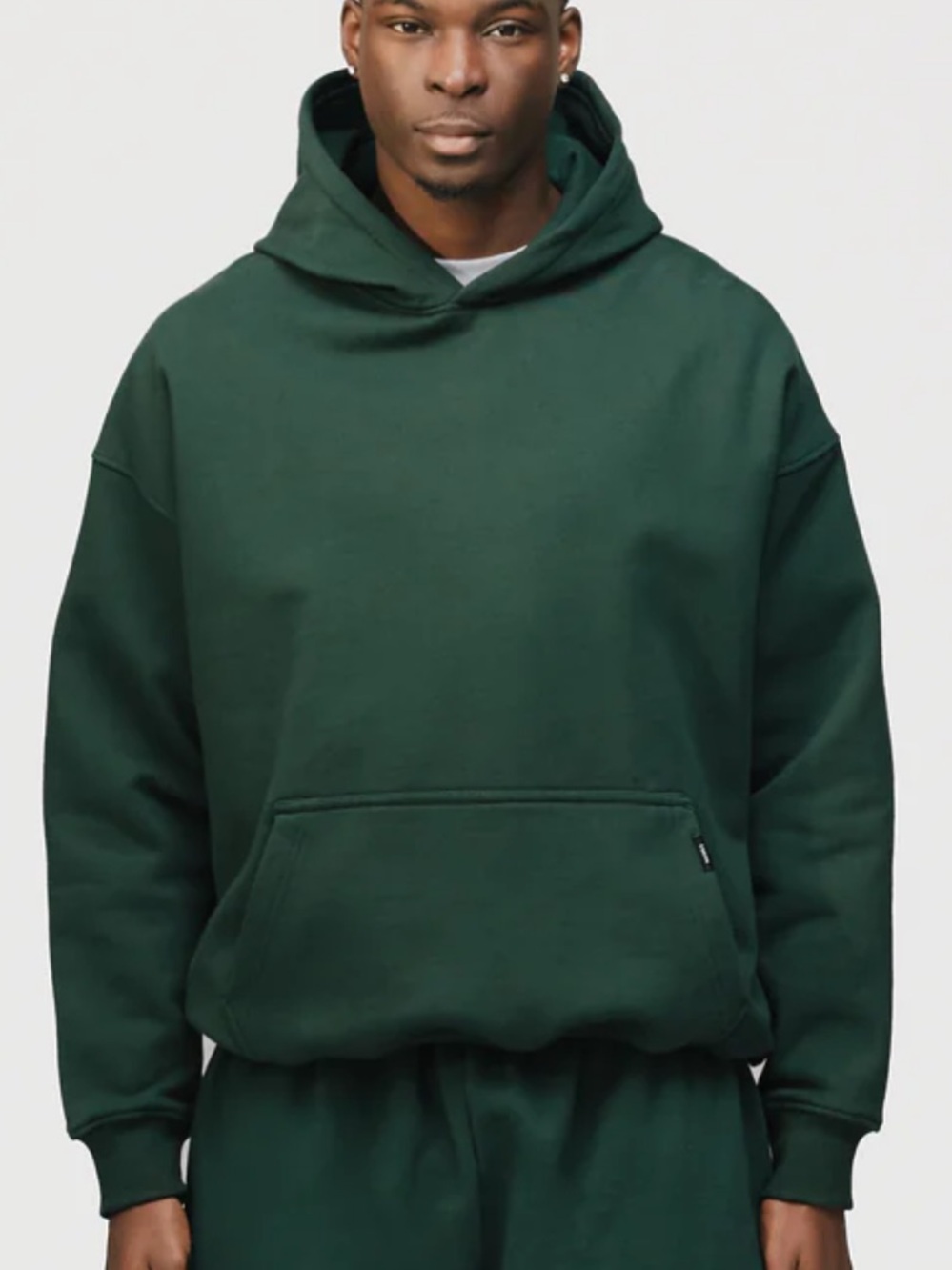 Hours Drop Shoulder Green Hoodie